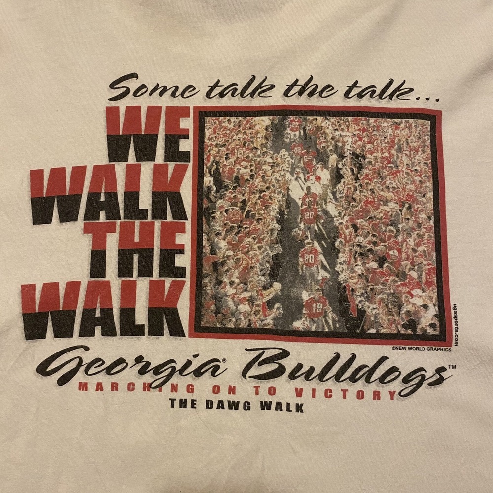 Y2K Georgia Bulldogs Shirt Adult 2XL White‎ The Dawg Walk